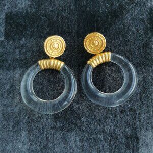 Julie Vos Madison Gold Clear Earrings BRAND NEW